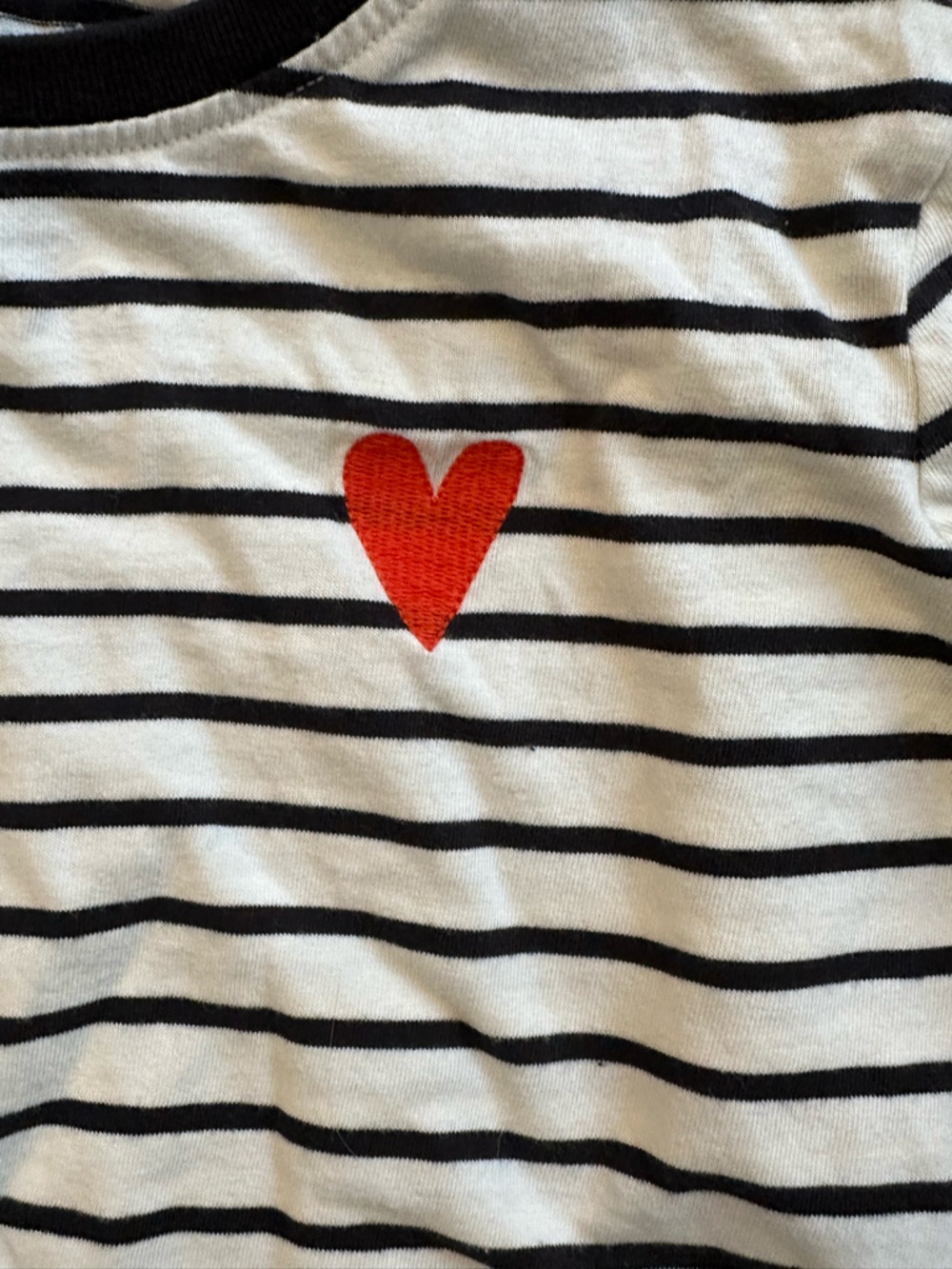 Hanna Andersson Kids Long-Sleeve Striped Top with Red Heart - Picture 2 of 6
